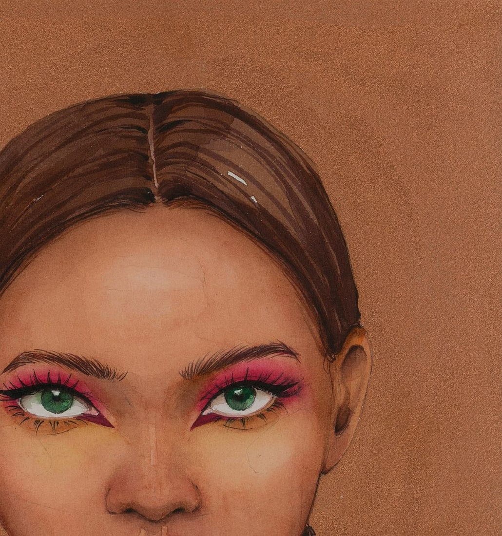 Watercolor painting Lady in gold Victoria Kagalovska - 6