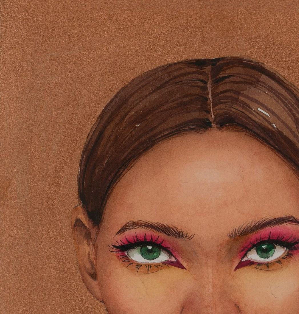 Watercolor painting Lady in gold Victoria Kagalovska - 8