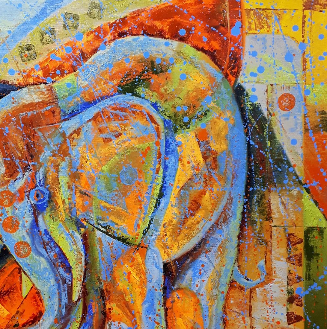 Oil painting Blue Elephant Sergey Voichenko - 5