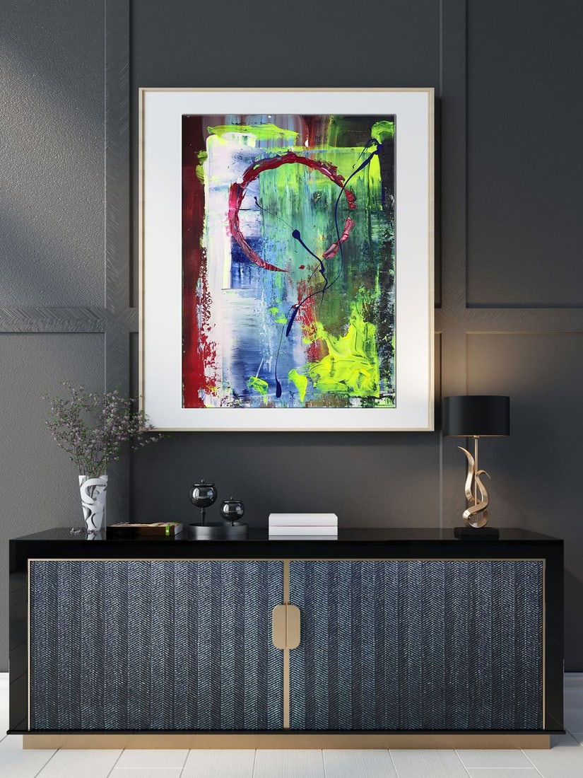 Acrylic painting Red sun Olga Melezhik - 3