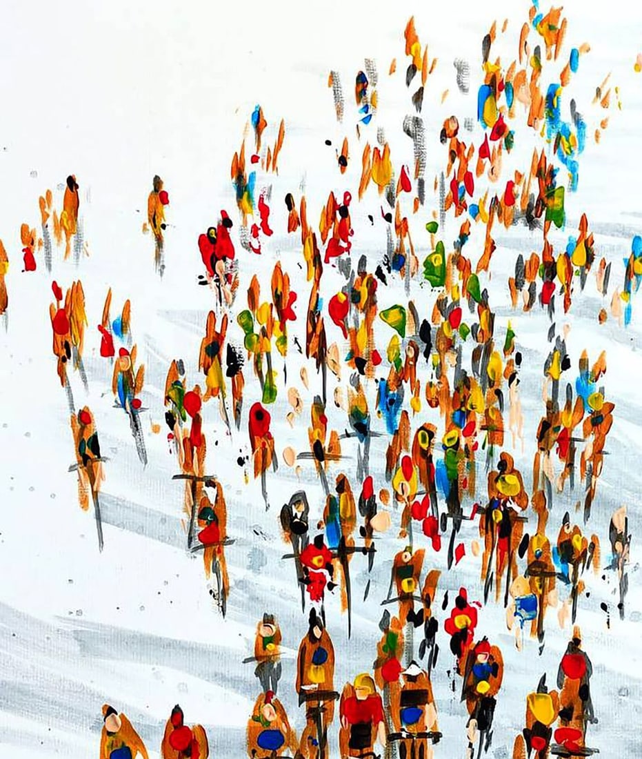 Acrylic painting Tour de France Elena Klimenko - 2