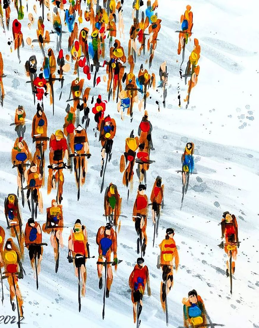 Acrylic painting Tour de France Elena Klimenko - 5