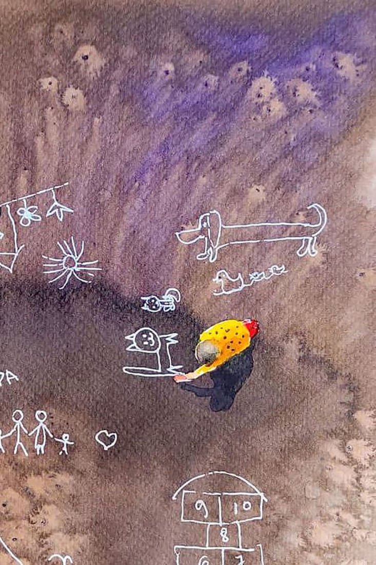 Watercolor painting Carefree Elena Klimenko - 3