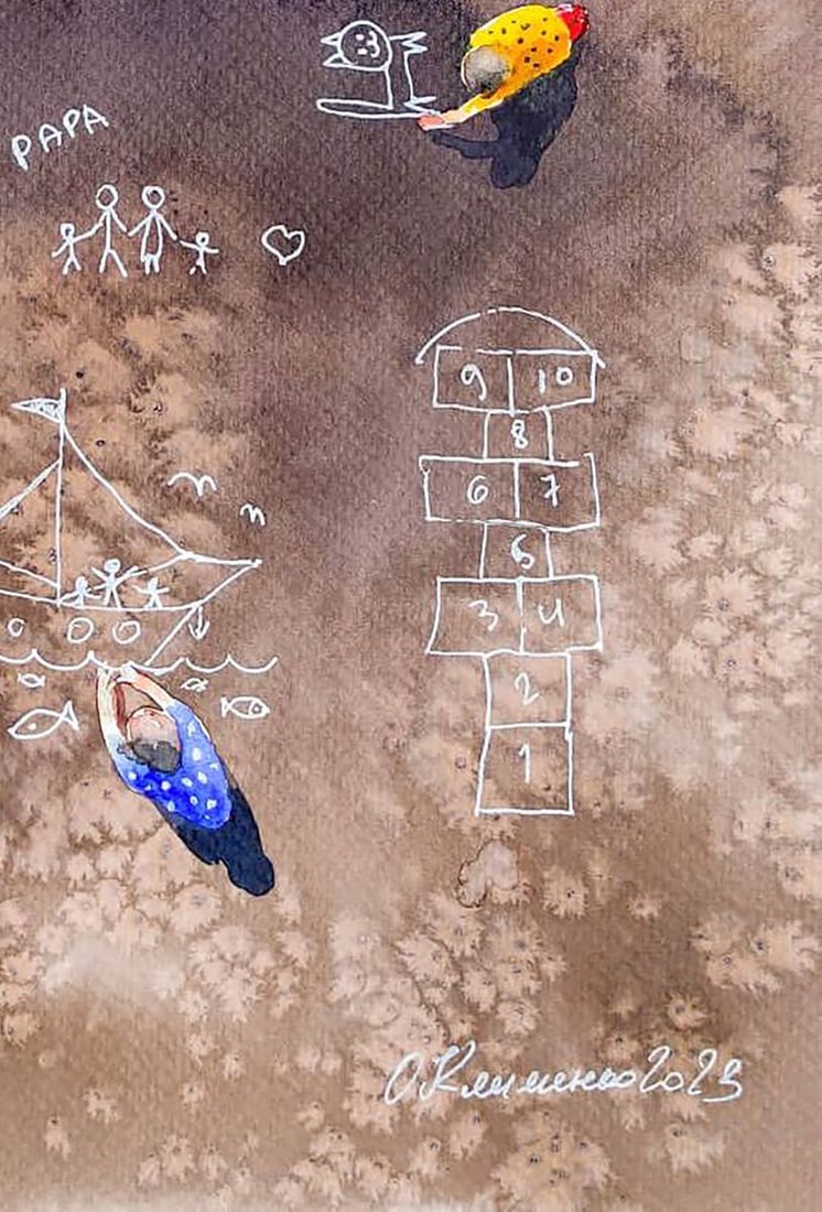 Watercolor painting Carefree Elena Klimenko - 5