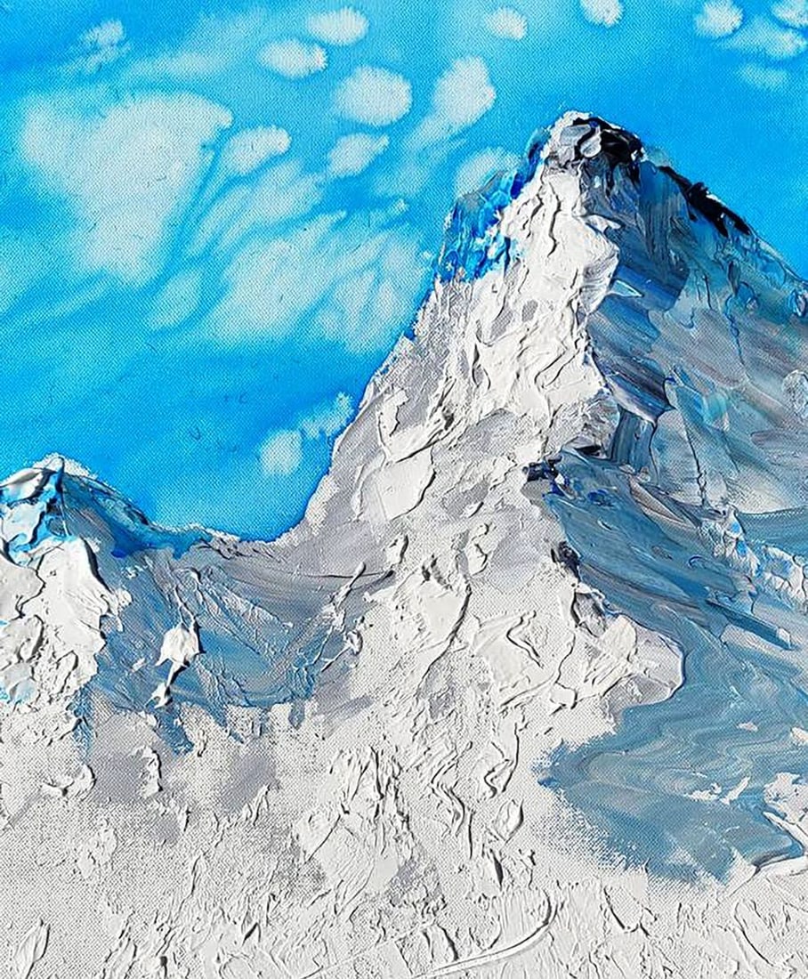 Acrylic painting Mountains steps to heaven Elena Klimenko - 2