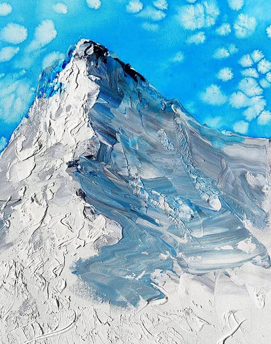 Acrylic painting Mountains steps to heaven Elena Klimenko - 3