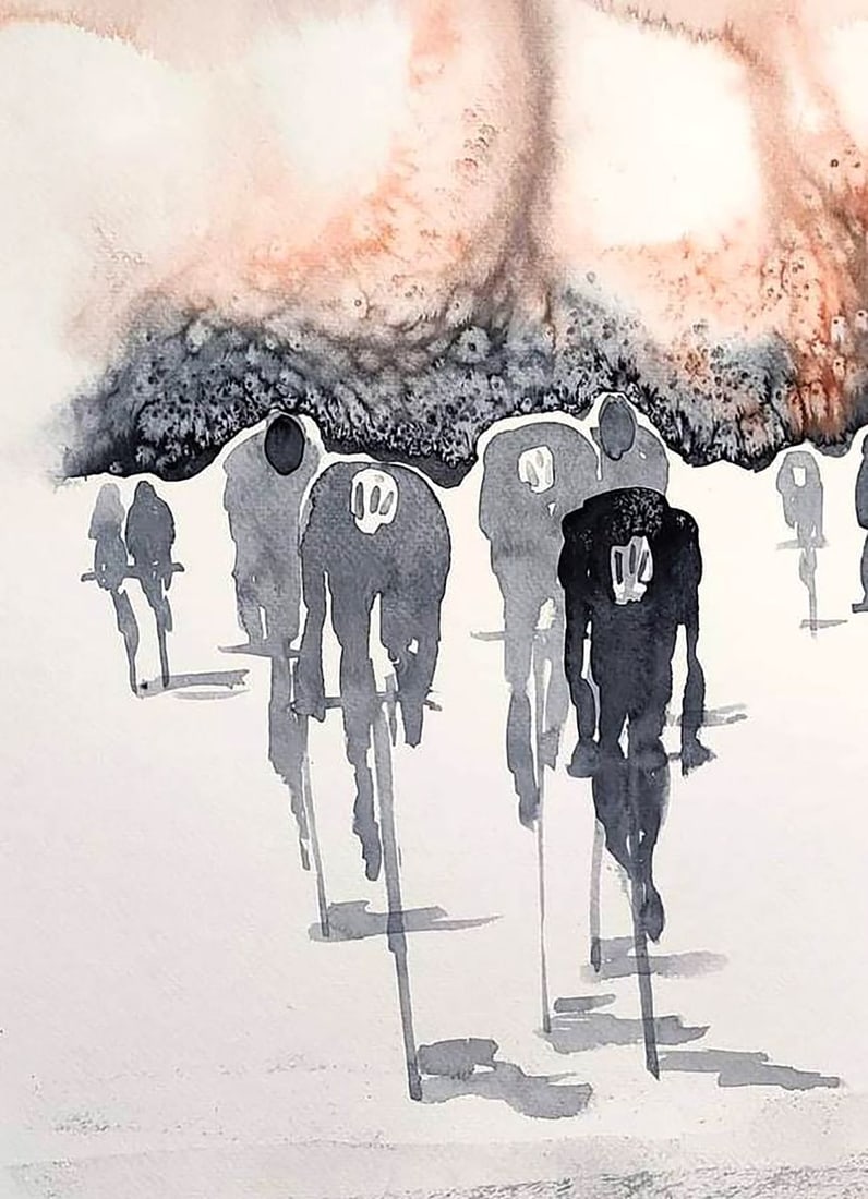 Watercolor painting Marathon Elena Klimenko - 2