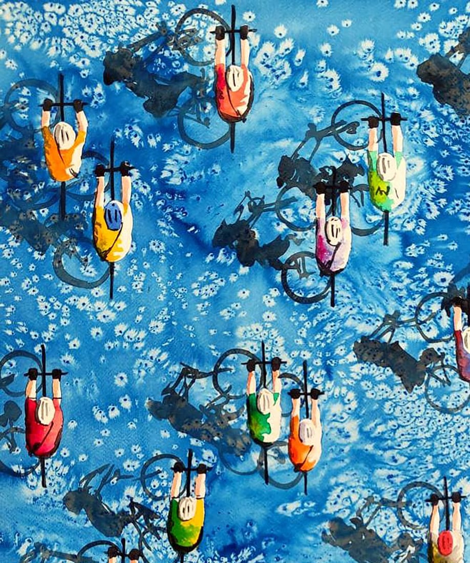 Watercolor painting Marathon Elena Klimenko - 2