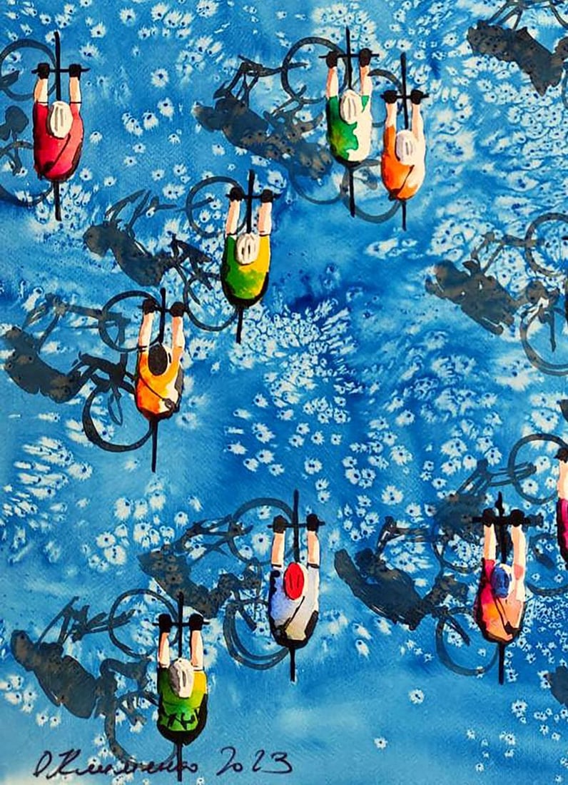 Watercolor painting Marathon Elena Klimenko - 4