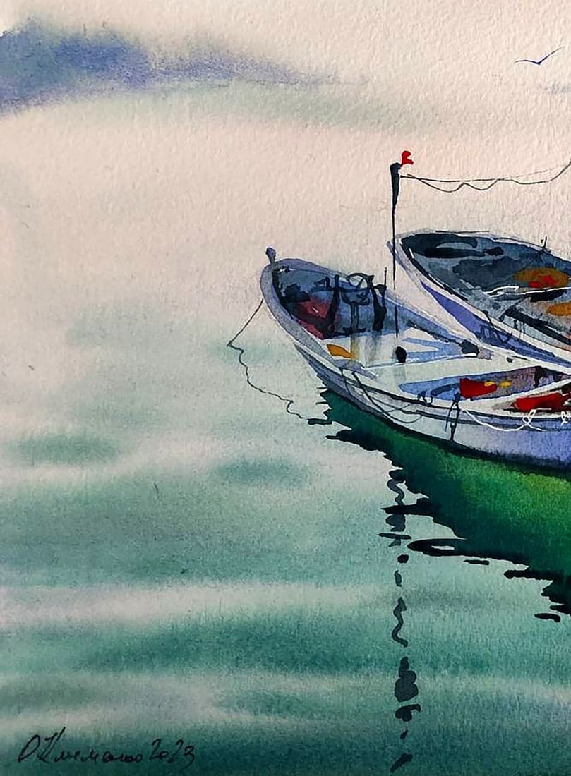 Watercolor painting Twilight Elena Klimenko - 4