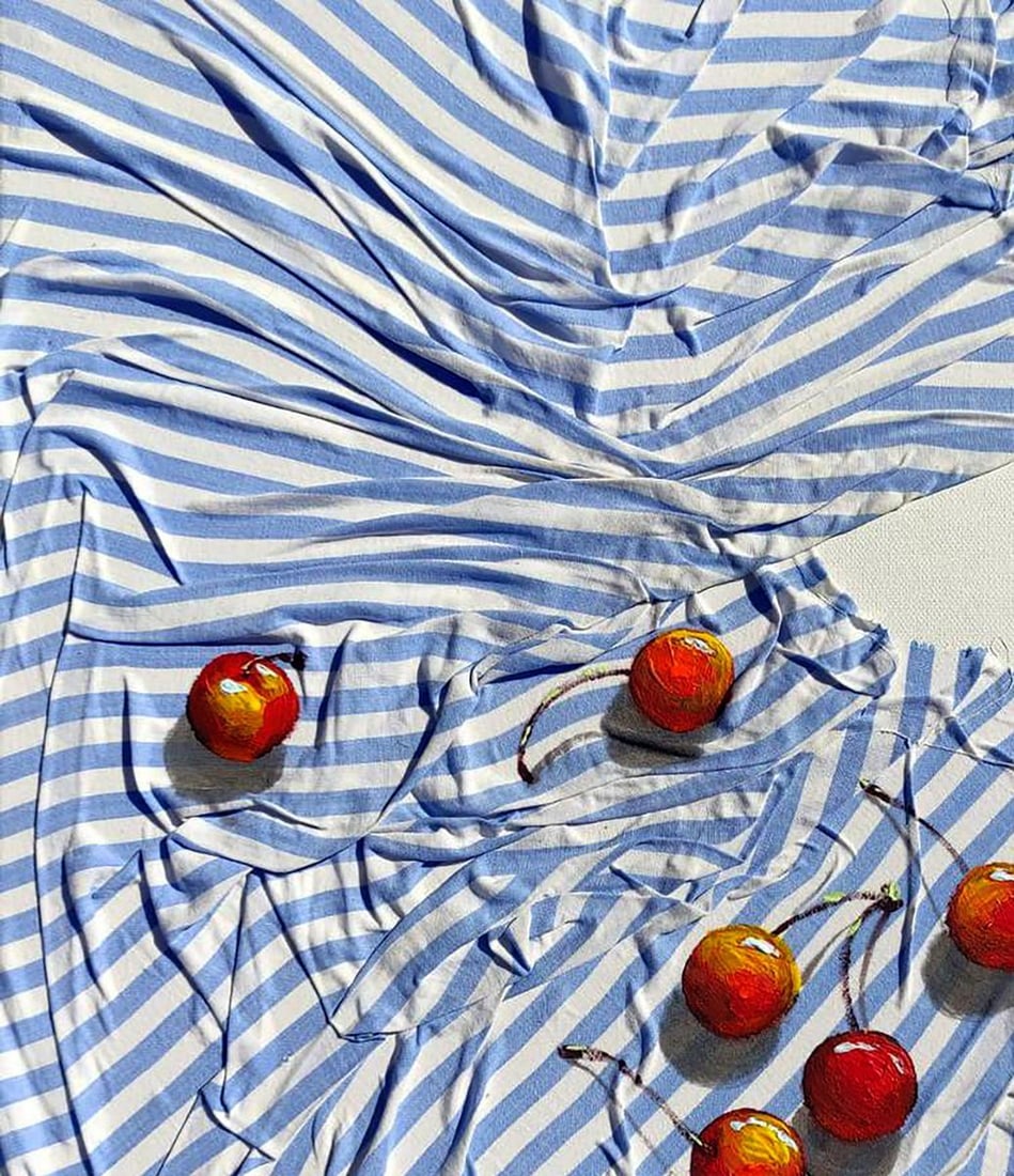 Acrylic painting Cherries Elena Klimenko - 2