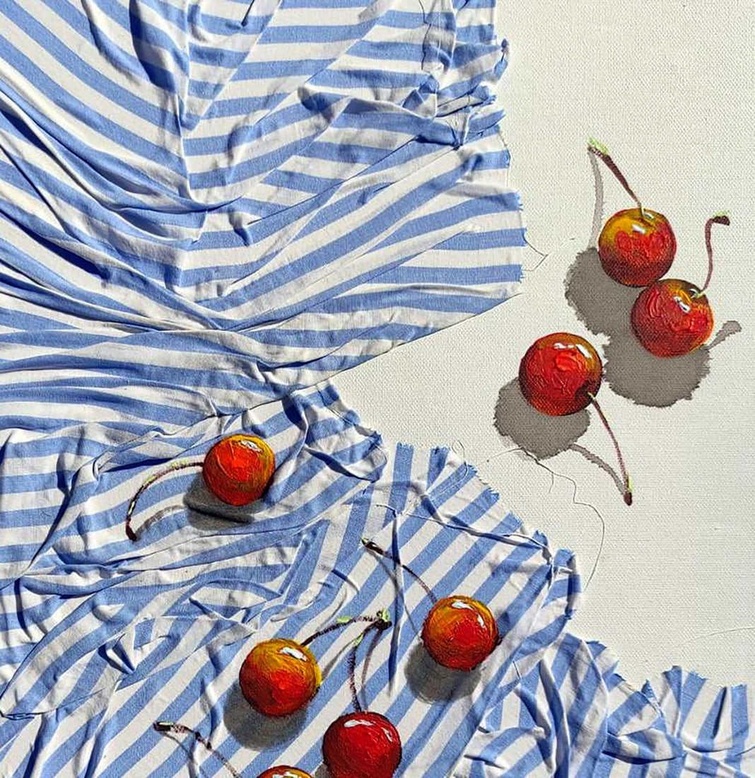 Acrylic painting Cherries Elena Klimenko - 3