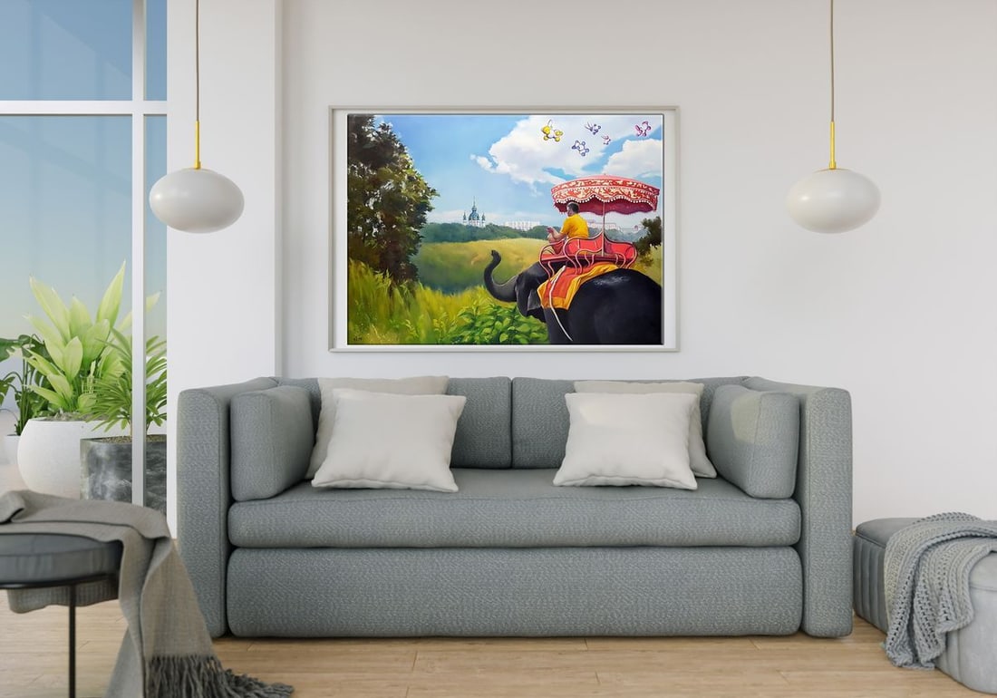 Oil painting I've never ridden an elephant Igor Konovalov - 2