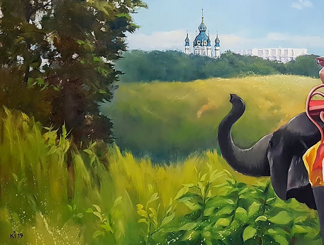 Oil painting I've never ridden an elephant Igor Konovalov - 6