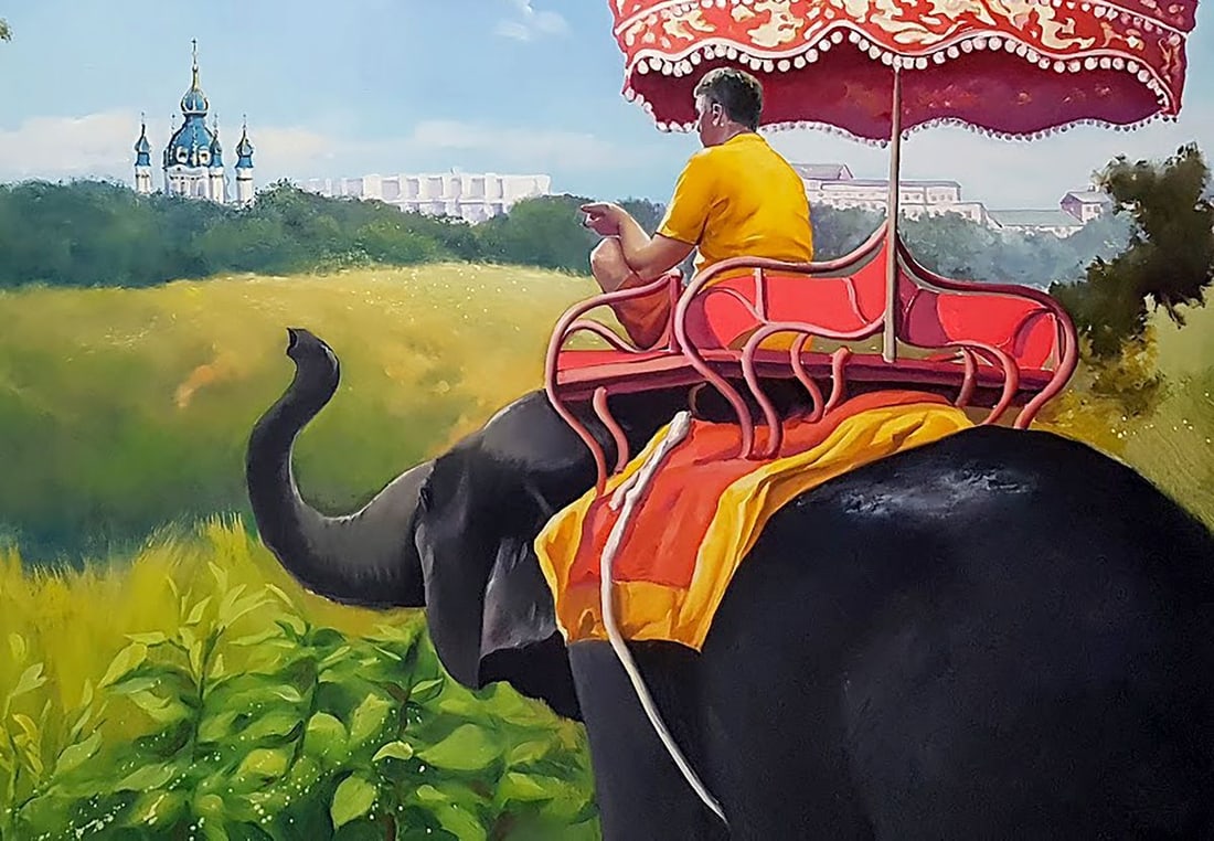 Oil painting I've never ridden an elephant Igor Konovalov - 7