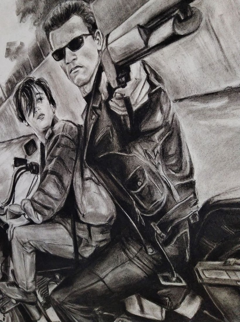 Coal painting Astalavista baby Yulia Lihina - 4