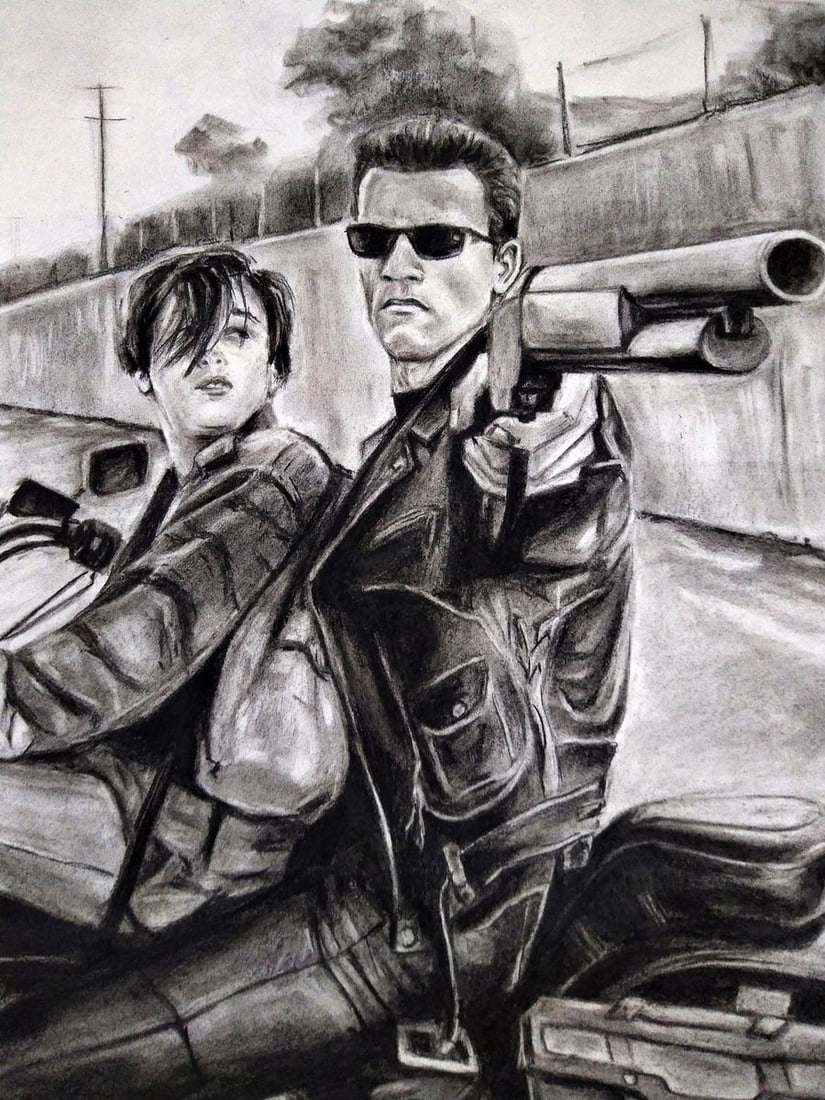 Coal painting Astalavista baby Yulia Lihina - 6