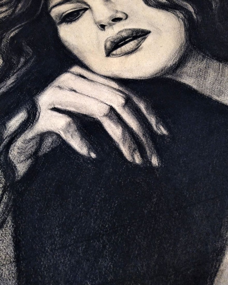 Coal painting Femininity Yulia Lihina - 7