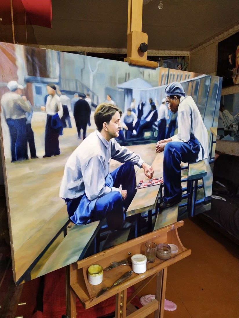 Oil painting Conspiracy of friends Yulia Lihina - 9