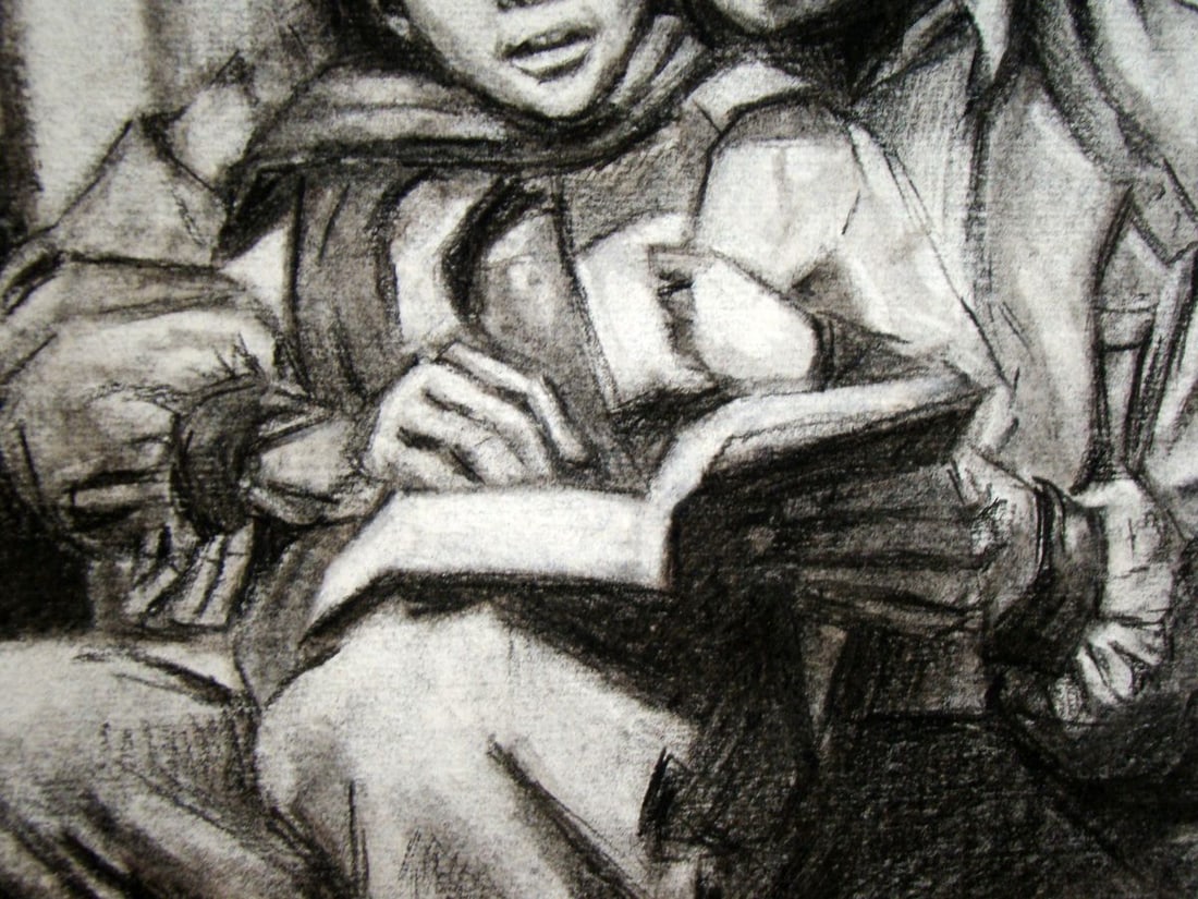 Coal painting Go to your goal Yulia Lihina - 6