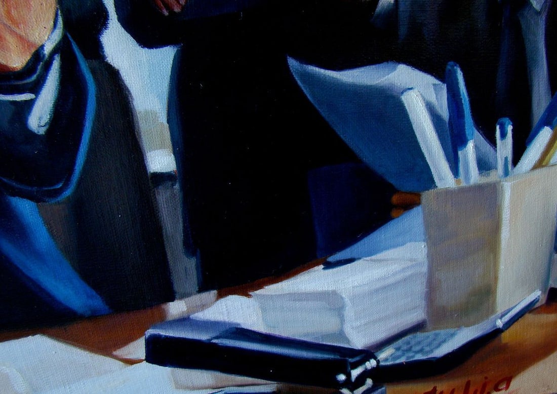 Oil painting Easy money always comes like this Yulia Lihina - 10