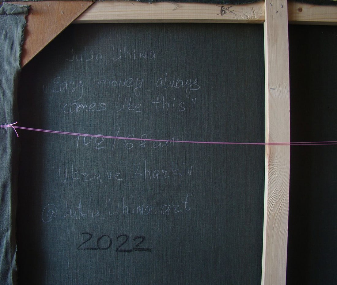 Oil painting Easy money always comes like this Yulia Lihina - 12