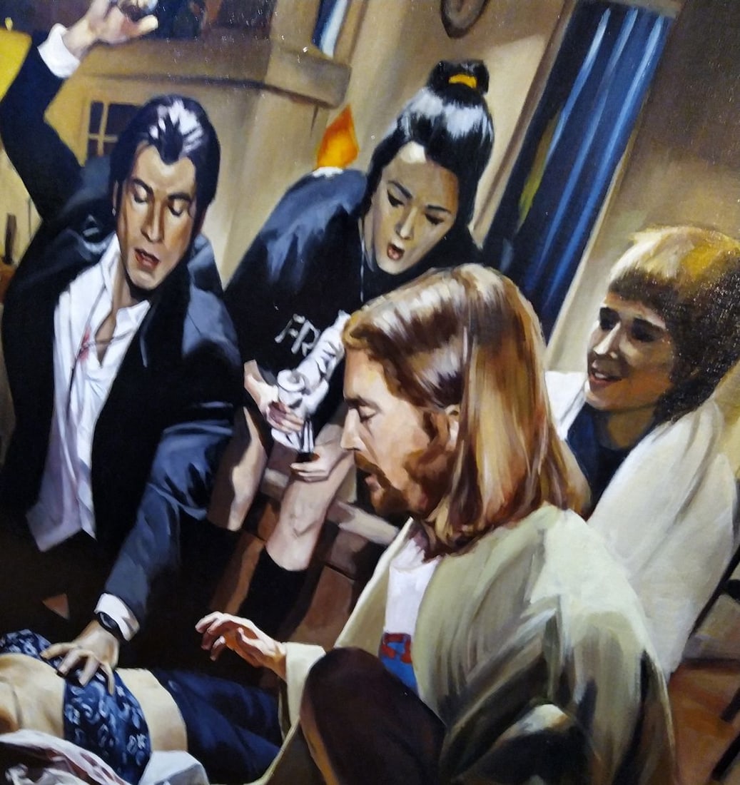 Oil painting Calling an ambulance Yulia Lihina - 4