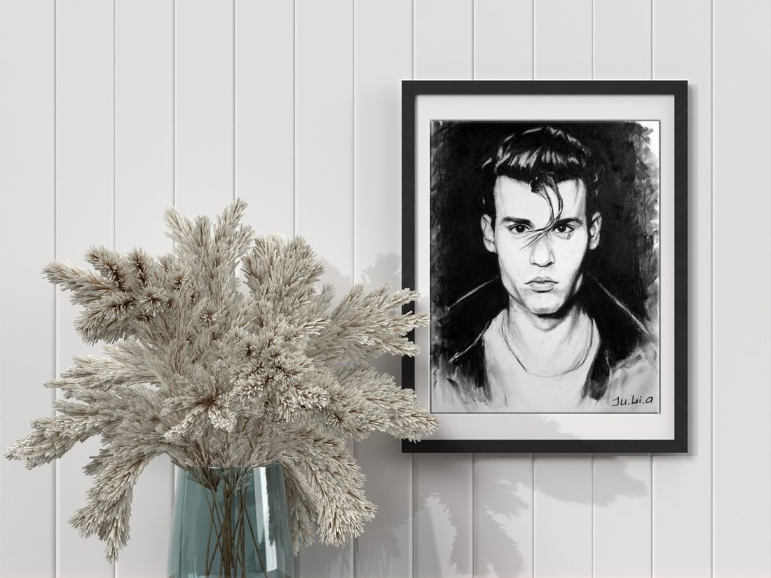 Coal painting Crybaby Yulia Lihina - 2