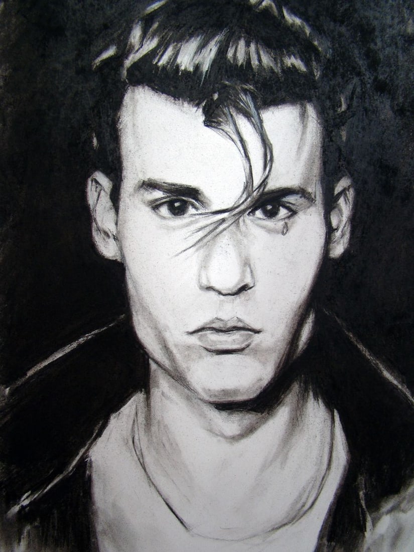 Coal painting Crybaby Yulia Lihina - 4