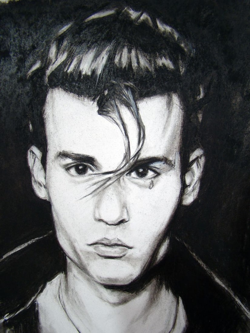 Coal painting Crybaby Yulia Lihina - 7