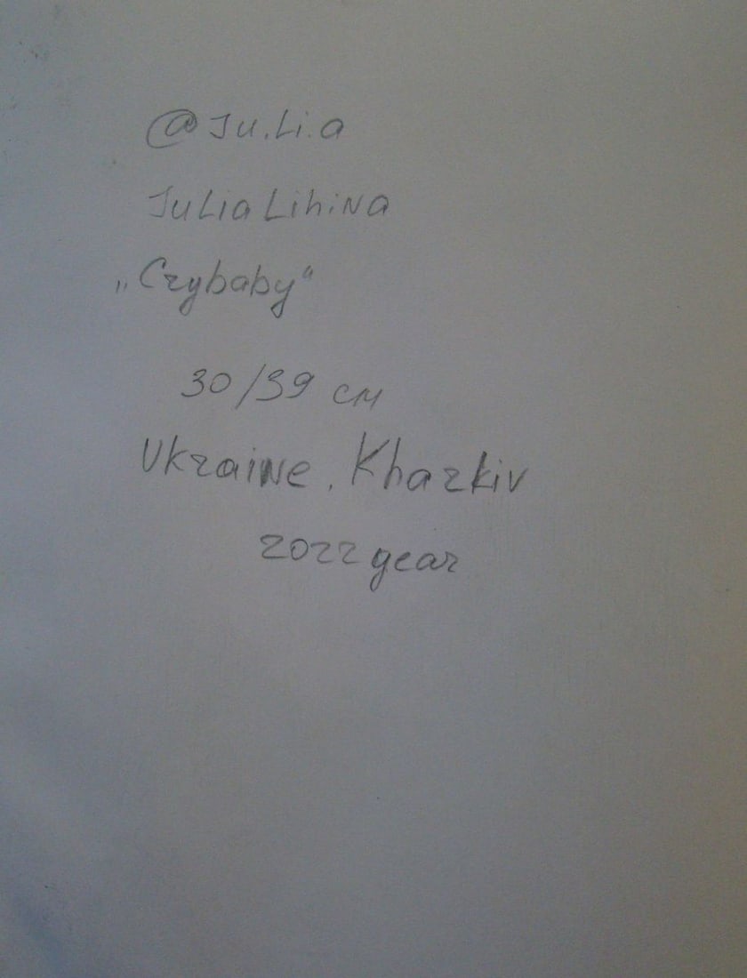 Coal painting Crybaby Yulia Lihina - 8