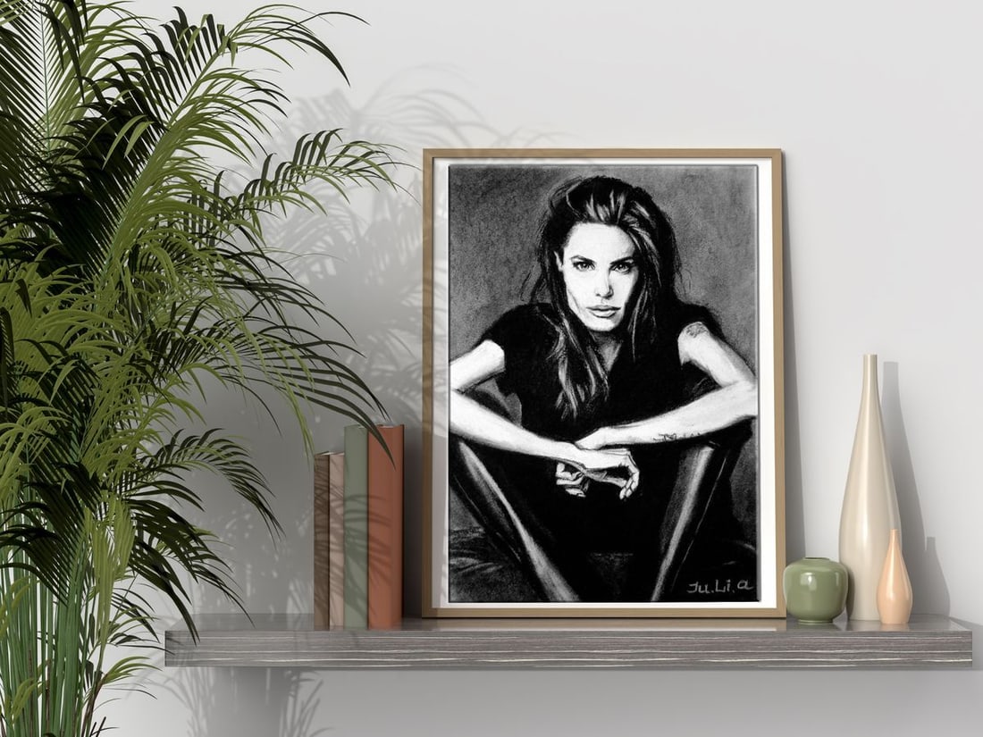 Coal painting Composure Yulia Lihina - 2