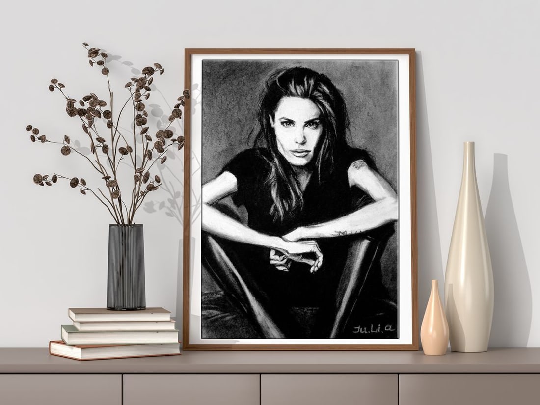 Coal painting Composure Yulia Lihina - 3