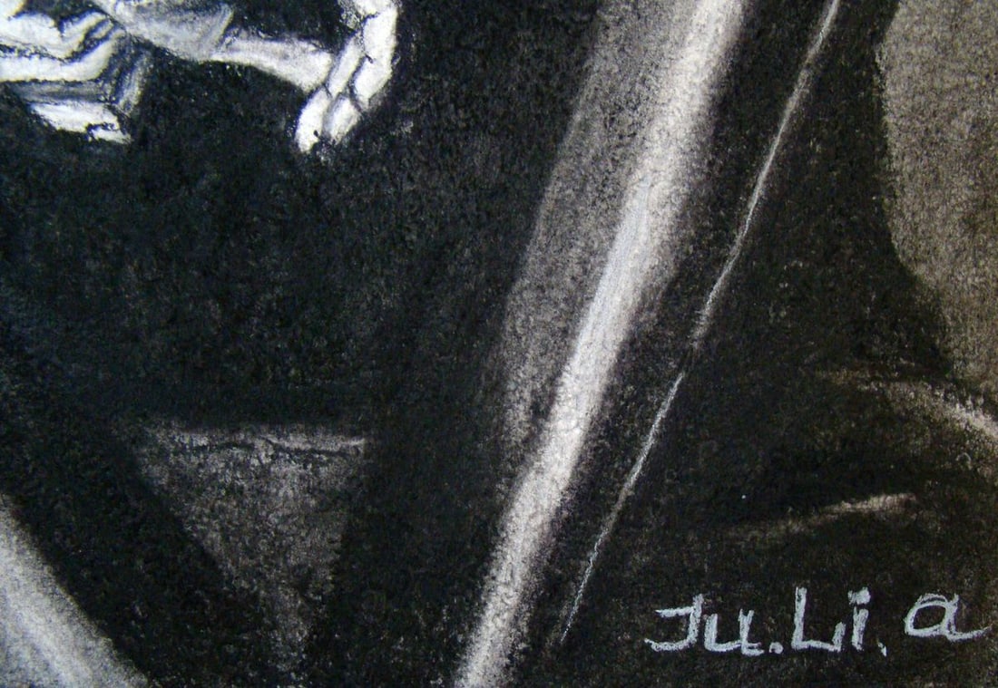 Coal painting Composure Yulia Lihina - 4