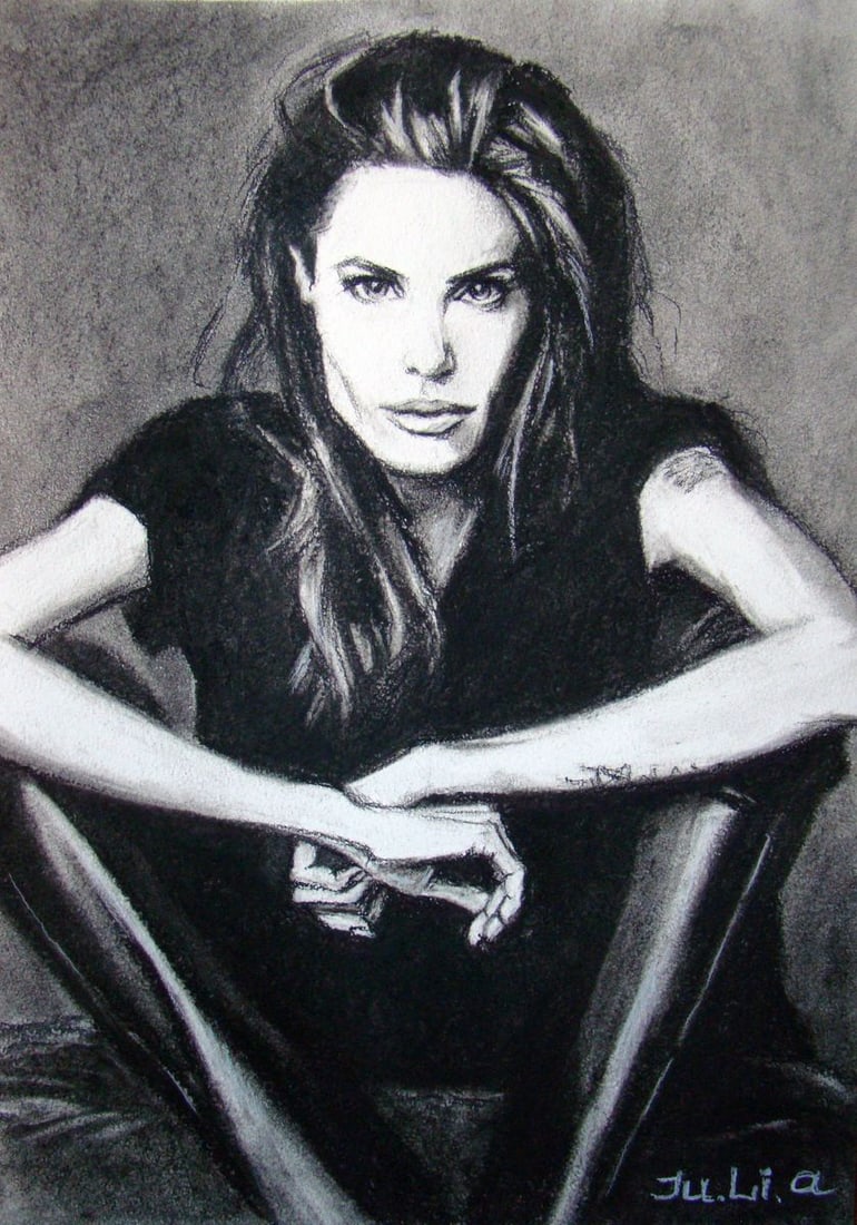 Coal painting Composure Yulia Lihina - 7