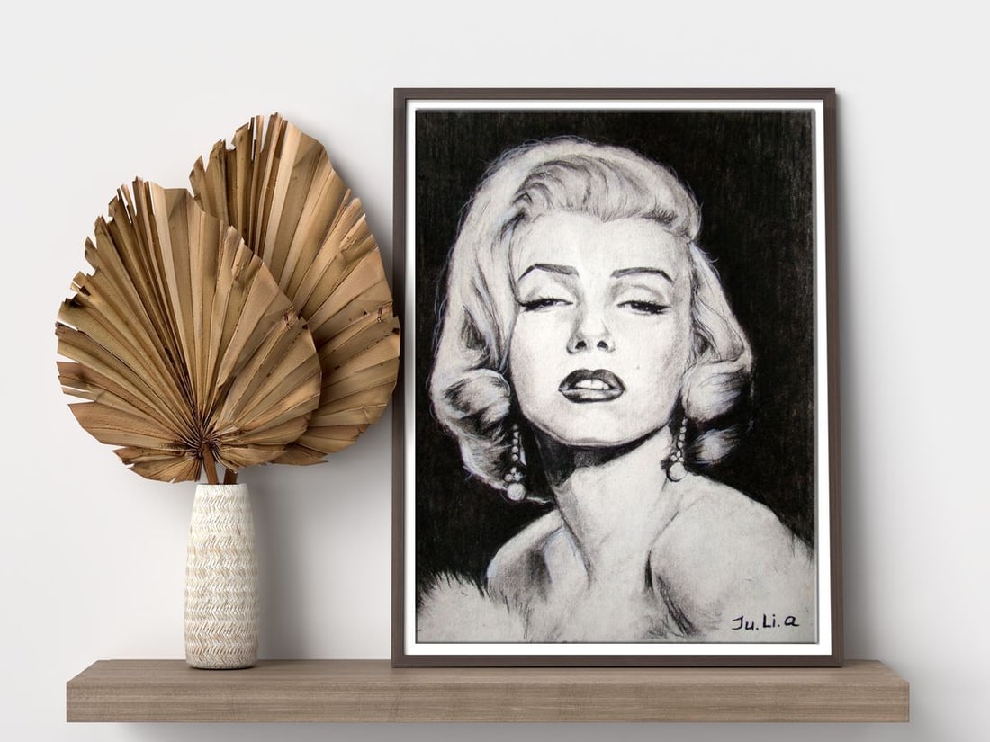 Coal painting Mystery Monroe Yulia Lihina - 3