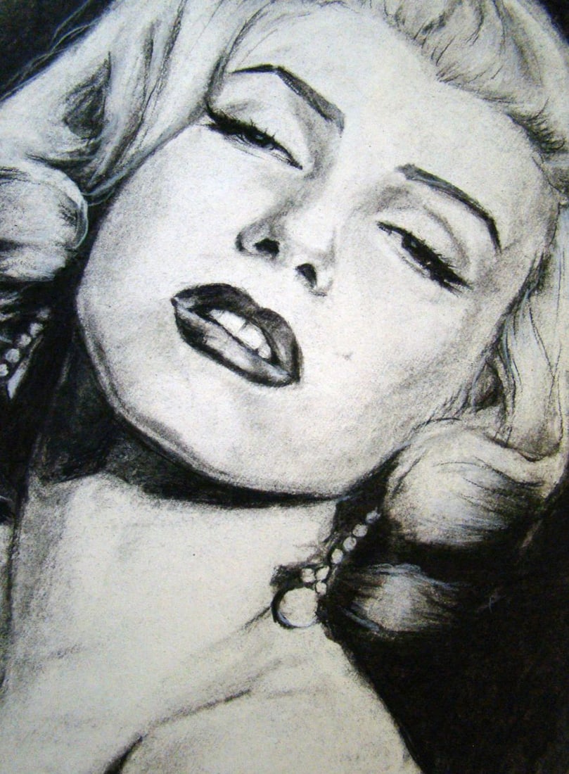 Coal painting Mystery Monroe Yulia Lihina - 4