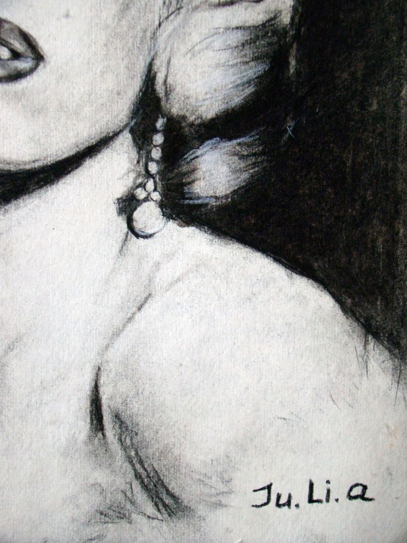 Coal painting Mystery Monroe Yulia Lihina - 8