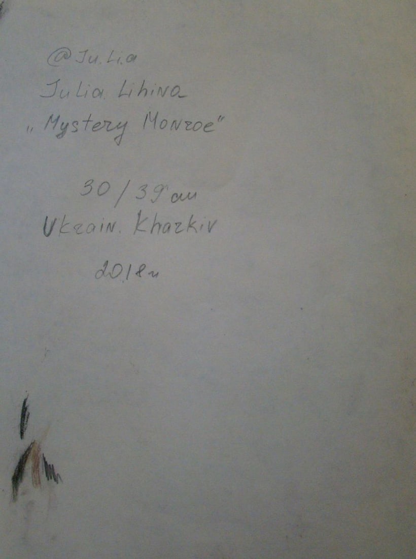 Coal painting Mystery Monroe Yulia Lihina - 9