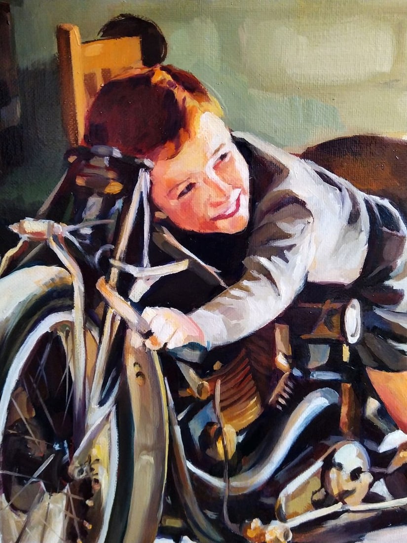 Oil painting Are you going to race Yulia Lihina - 6