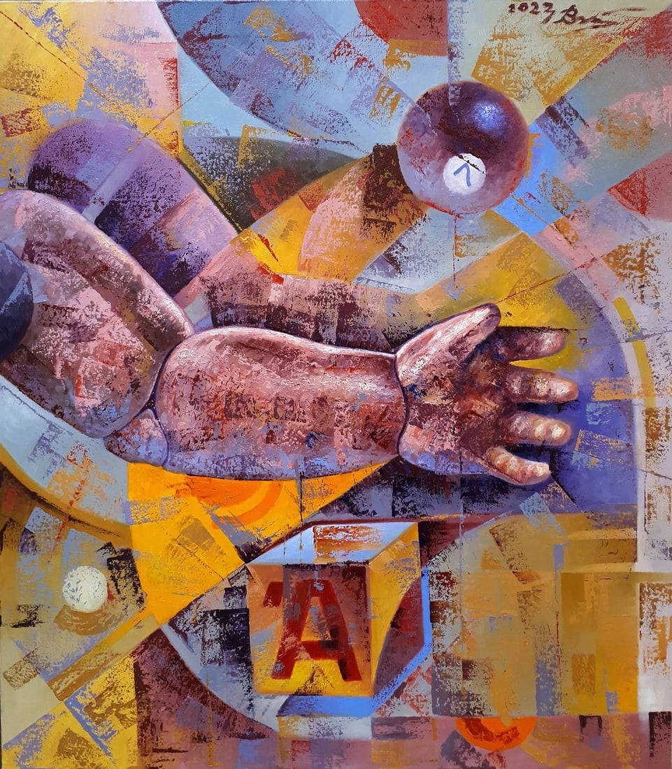 Oil painting Play with doll Sergey Voichenko (1 of 7)