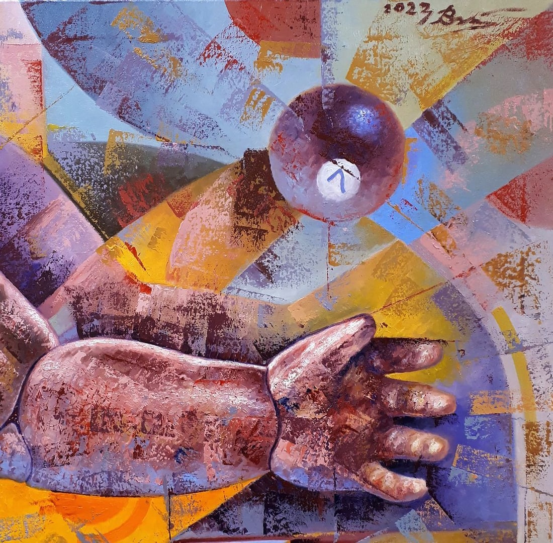 Oil painting Play with doll Sergey Voichenko - 5