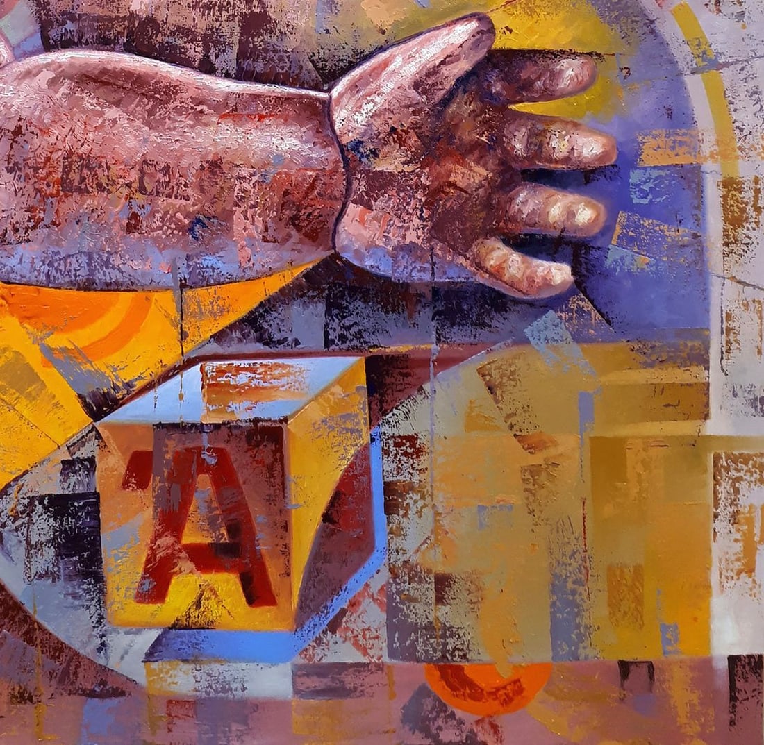 Oil painting Play with doll Sergey Voichenko - 7