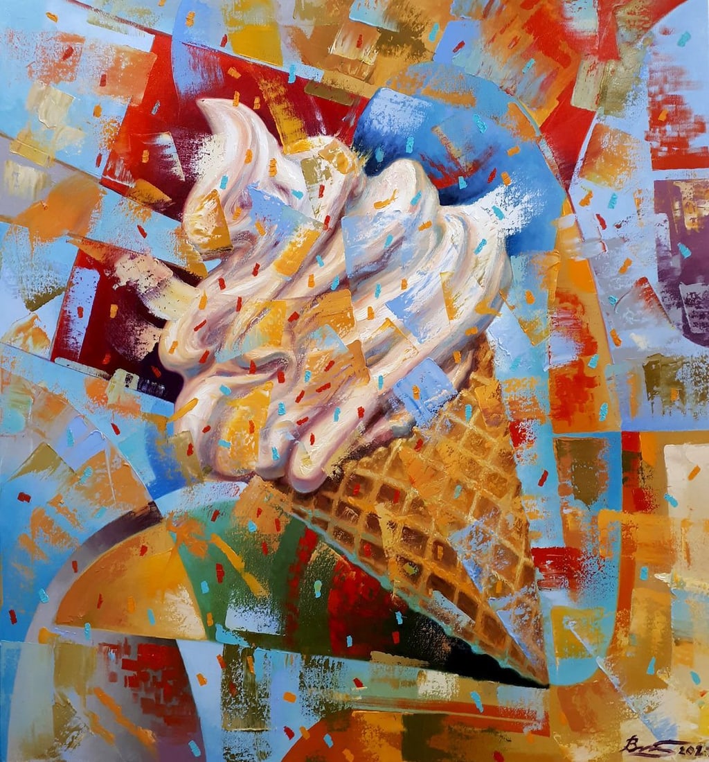 Oil painting Splash ice cream Sergey Voichenko (1 of 7)