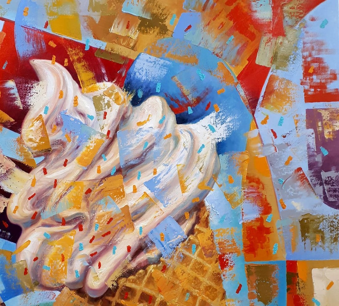 Oil painting Splash ice cream Sergey Voichenko - 5