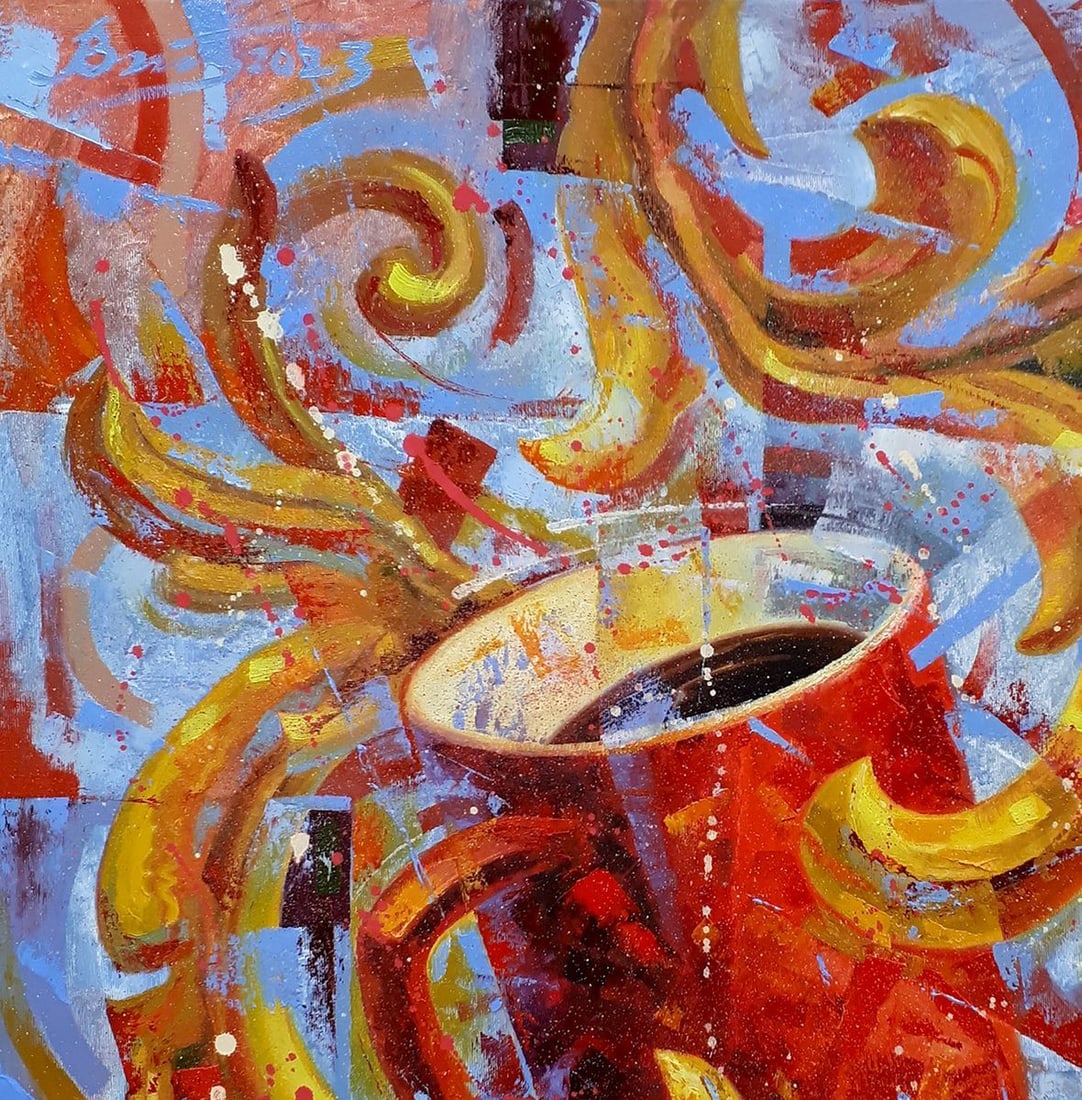 Oil painting Strong black coffee Sergey Voichenko - 4