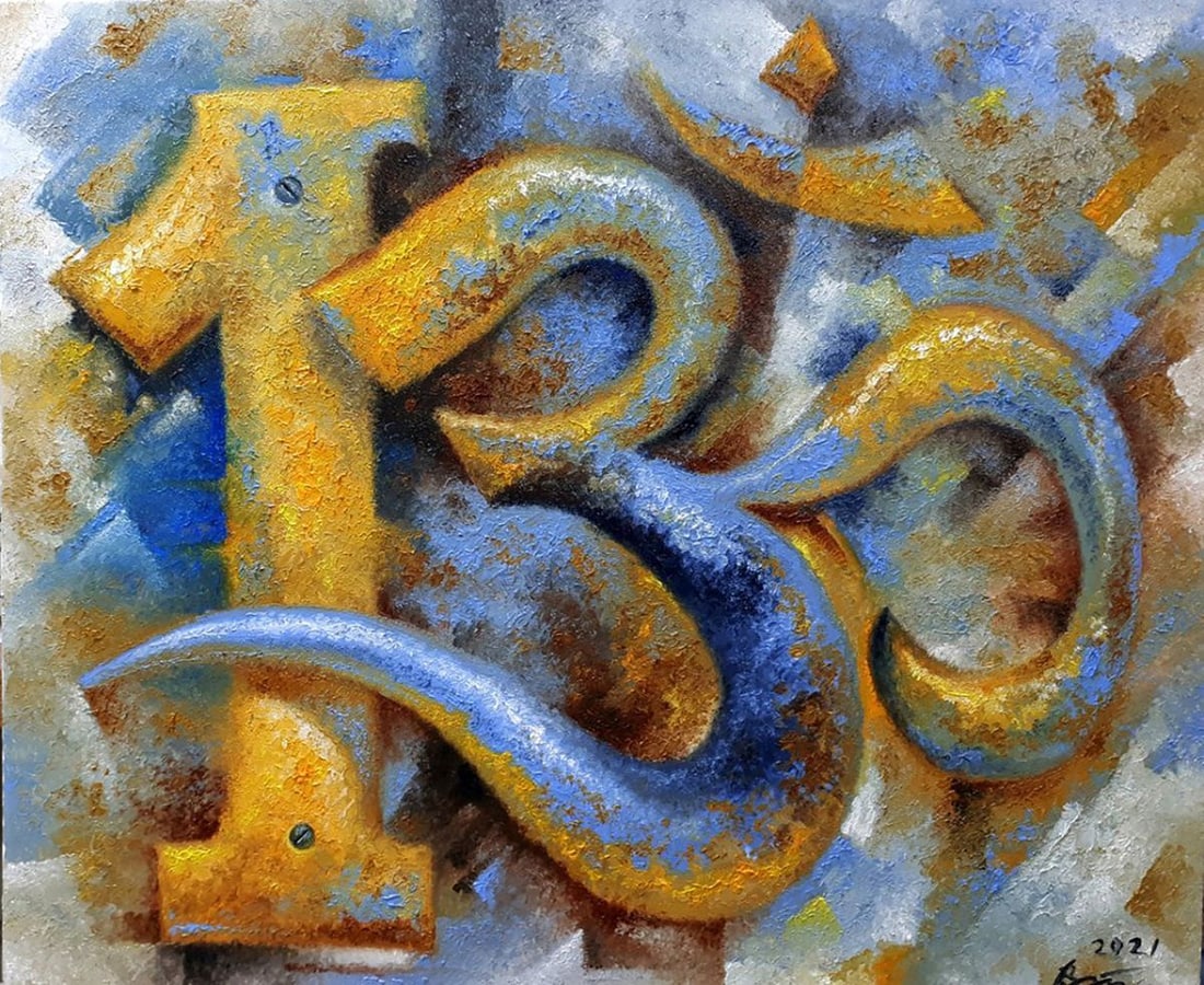 Oil painting Apartment 130 Sergey Voichenko: Title: Oil painting Apartment 130 Sergey Voichenko Description: No. Voich 32"Apartment 130" is an abstract oil painting that captures the viewer's gaze with its bold textural quality and compelling co