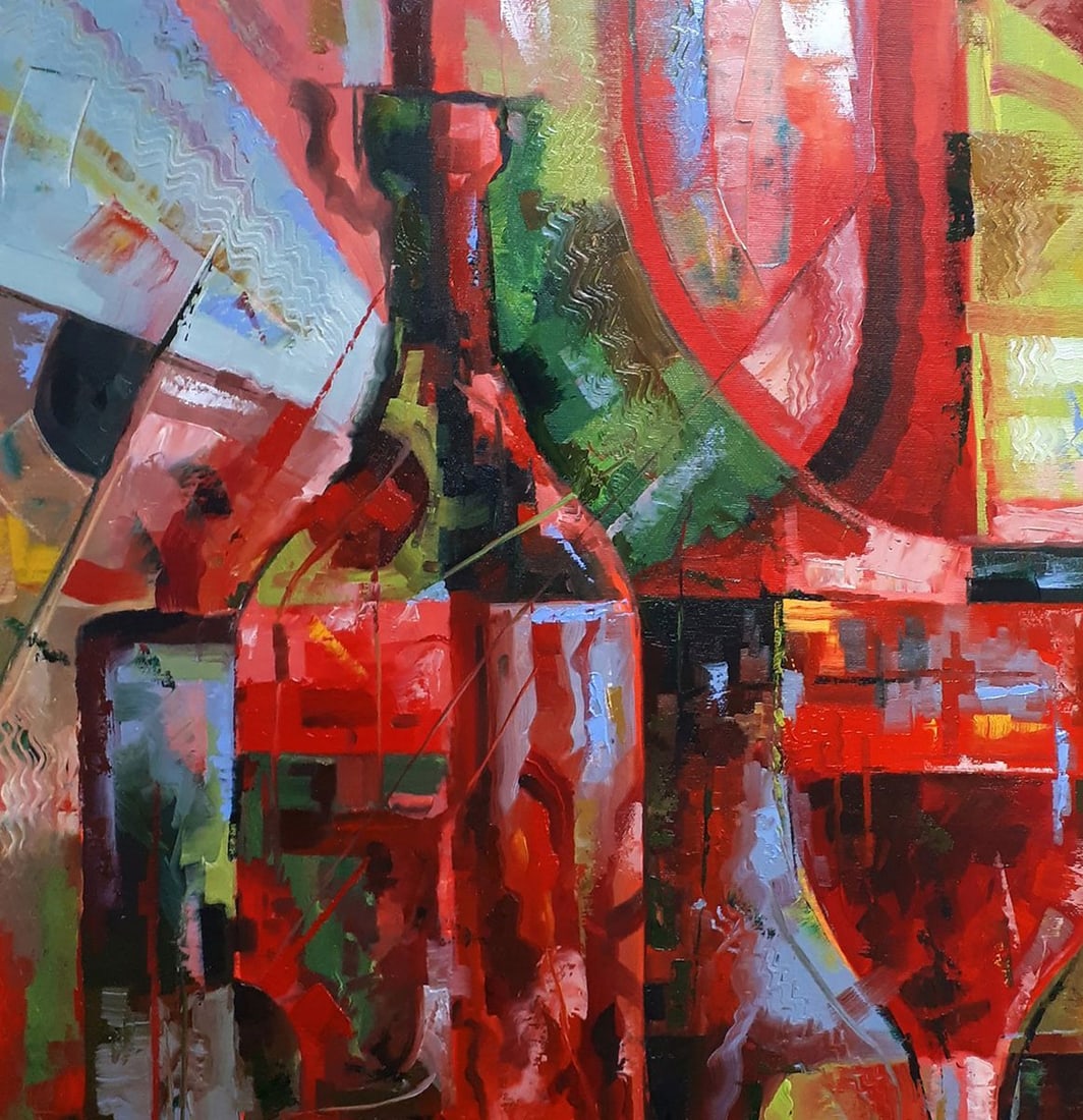 Oil painting Cherry wine Sergey Voichenko - 4