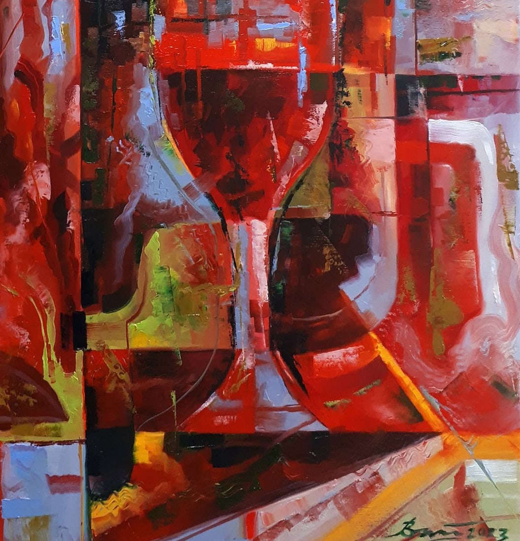 Oil painting Cherry wine Sergey Voichenko - 7