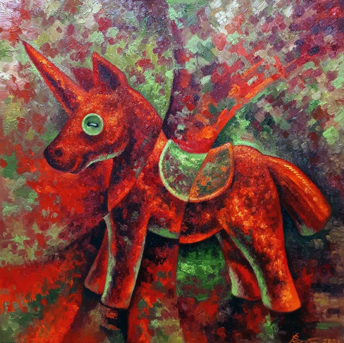 Oil painting Unicorn Sergey Voichenko (1 of 7)